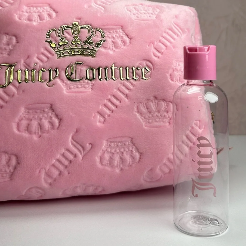 Juicy Couture Pink Embossed Crown Cosmetic Pouch